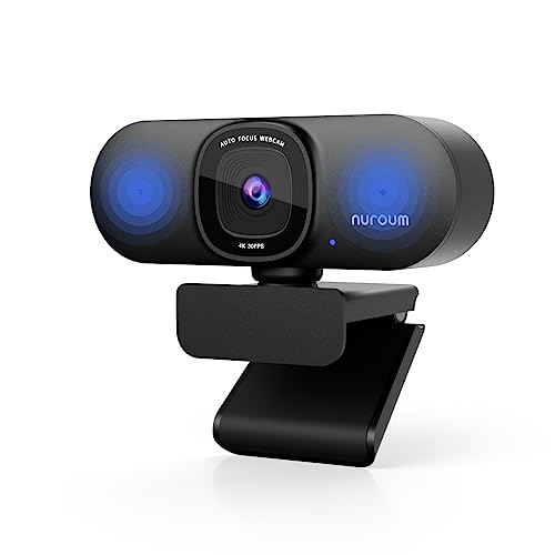 Nuroum V32-AF 4K Webcam mit Autofokus, Auto-Framing 1080P 60fps PC Kamera mit Mikrofon, 90°Weitwinkel/Rauschunterdrückung, Business Webkamera USB 2.0 Plug&Play für Laptop/Desktop/Mac, für Zoom/Teams