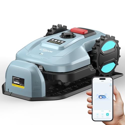 YARDCARE E400 Mähroboter mit App Steuerung,Max. bis zu 400m²,Automatisches Aufladen,RegenSensor,Weniger als 60 dB,Rasenmäher Roboter mit 18cm Schnittbreite,20-60mm Schnitthöhe Rasenroboter