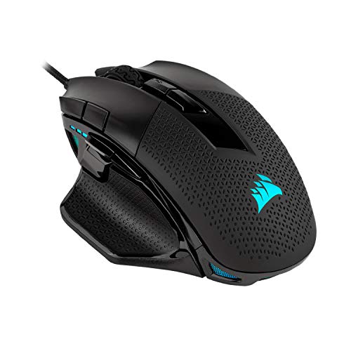 Corsair Nightsword RGB - Comfort Performance stimmbare optische ergonomische Gaming-Maus mit hintergrundbeleuchteter RGB-LED, 18000 DPI, schwarz