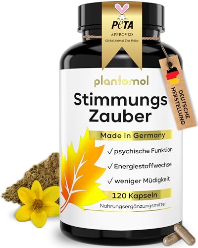 120 Johanniskraut Kapseln - 1000mg Johanniskraut-Extrakt mit GABA & L-Tryptophan - pflanzlicher Stimmungsaufheller hochdosiert - Stimmungszauber - 2 Monatsvorrat