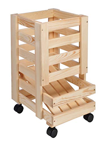 Haushalt International Kartoffelkiste Obstkiste Holzkiste für Kartoffeln Äpfel 30x37x52,5cm 90000