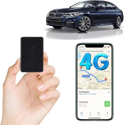 TKMARS 4G GPS Tracker Mini GPS Tracker mit Kostenlosen Apps GPS Tracker Ohne Abo Geeignet für Autos, Dokumente, Fahrrad, Kinder, 600mah