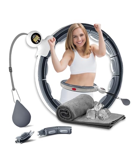 K-MART Gewichteter Hula Hoop, Infinity Smart Hula Hoops mit 16 Knoten, 360 Grad Auto-Spinning Ballmassage, Infinity Hoop für Erwachsene, Fitnessgerät zur Gewichtsabnahme