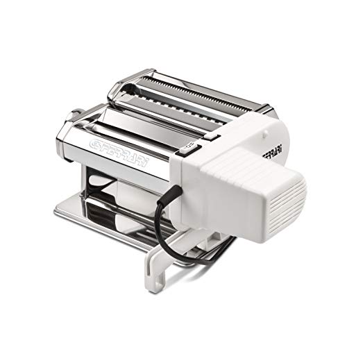 G3 Ferrari G20121 Nudelmaschine Sfoglia Mia, 15 cm Walzen, 9 Teigdickenstufen, 5 Pastasorten, Edelstahlgehäuse, Inklusive Zubehör, Weiß
