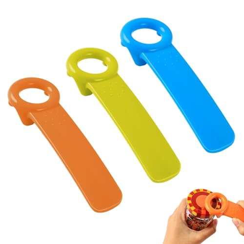 EclipseGuard 3 Stück Glasöffner Manuell, Bieröffner, Glasdeckelöffner, Mühelos Bieröffner Deckelöffner für Schraubgläser, für Ältere Menschen, Kinder, Frauen, Schwache Hände (Blau, Orange, Grün)
