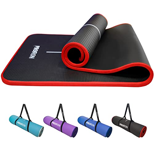 PROIRON Gymnastikmatte, Turnmatte für Zuhause mit Tragegurt Trainingsmatte rutschfest, Yoga Matte Dick 10/15mm und Sportmatte Fitnessmatte Yogamatte Pilates Matte für Heimtraining