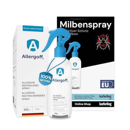 Allergoff Milbenspray 400ml - Allergenspray - 100% giftfrei - Milbenspray für Matratzen & Polster - Kinder- & tierfreundlich - 6 Monate Langzeitschutz - Ideal für Allergiker