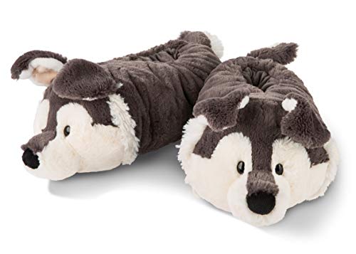 Nici 45745 Hausschuhe Husky Swante figürlich Plüsch Gr. 38-41 Winter Adventure, Grau