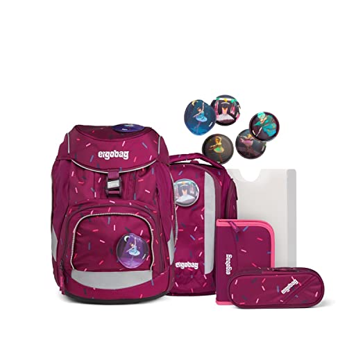 ergobag Kinder Pack School Backpack Set, NussknackBär-Lila, Einheitsgröße