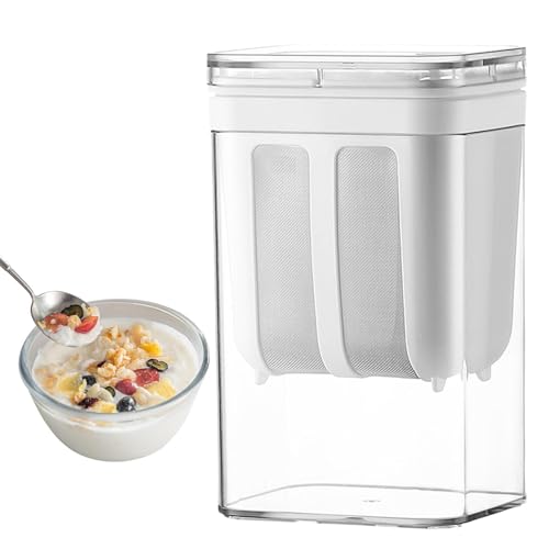 Griechisches Joghurtsieb Waschbar - 1100ml Joghurtbereiter Mit Edelstahl Netzsiebe - Joghurt Molke Separator Frischkäsebereiter Greek Yogurt Strainer Macht Dicken Cremigen Griechischen Joghurt