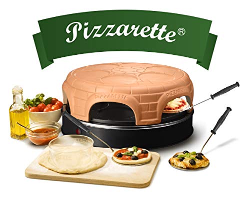 Emerio Pizzaofen, PIZZARETTE das Original, handgemachte Terracotta Tonhaube, patentiertes Design, für Mini-Pizza, echter Familien-Spaß für 6 Personen, PO-115848.1, Tonkuppel