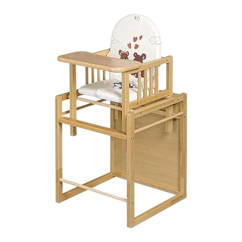 Best for Kids Kombihochstuhl | Leicht Umbaubar kinder Stuhl Tisch | Hochstuhl Holz mit Tisch | Ideal als Esstisch Stuhl | Holzhochstuhl Tisch | Portabel und Schnell Zusammenbaubar Baby Hochstuhl Tisch