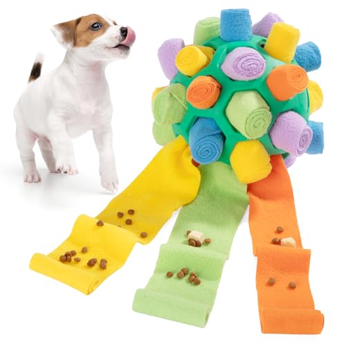 ZLLkeji Schnüffelball für Hunde Interaktiver Schnüffelteppich Puzzle Spielzeug Tragbarer Slower Food Training Interaktive Hundespielzeug für Kleine Mittelgroße Hunde Haustier(Grüner Regenbogen)