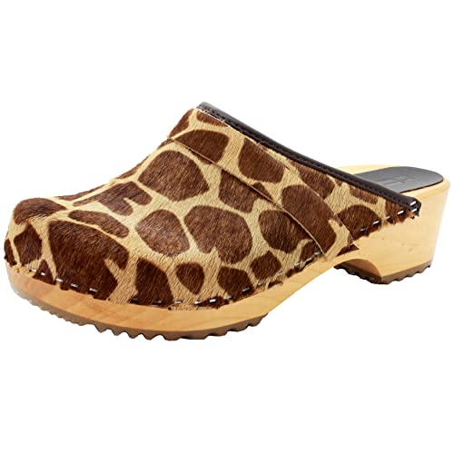 Bjork Maja Open Back Holzclogs, Giraffe, 35.5/36 EU