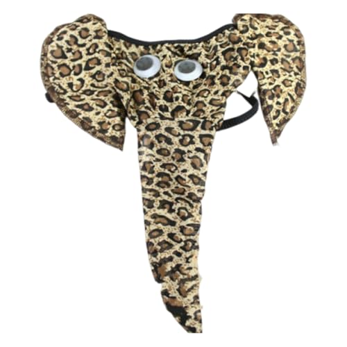 HAMKU Leopard elefanten unterhose mit rüssel elefanten hose mit rüssel Männer Elefanten Unterwäsche Pouch Slips Strings Lustige Low-Rise G-String Geschenke für den Freund