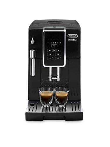 De'Longhi Dinamica ECAM 350.15.B Kaffeevollautomat mit Milchaufschäumdüse für Cappuccino, mit Espresso und Kaffee Direktwahltasten und Digitaldisplay mit Klartext, 2-Tassen-Funktion, Schwarz