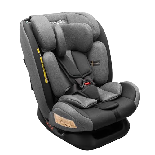 Kindersitz ohne Isofix 0-36 kg – Autositz i-Size 40-150 cm (Gruppe 0+ 1 2 3) – 5 Punkt Sicherheitsgurt, Verstellbare Kopfstütze