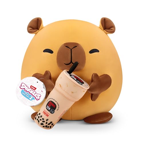 Snackles 77573D, Capybara (Kung Fu, Bubble Tea), Shiba Inu, Series 2, 35 cm großes Plüschspielzeug, Medium (35 cm)