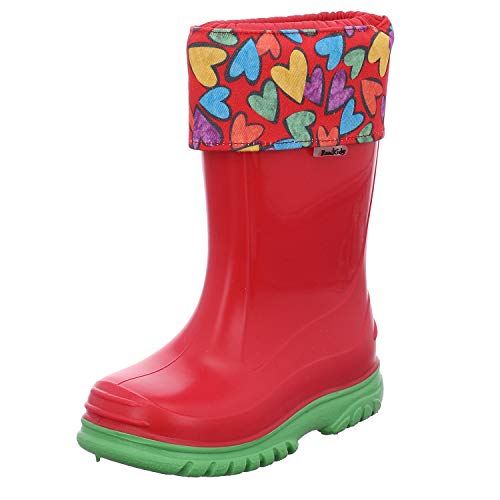 Romika Unisex-Kinder Big Heart Gummistiefel, Mehrfarbig (Rot-Kombi 401 401), 20 EU