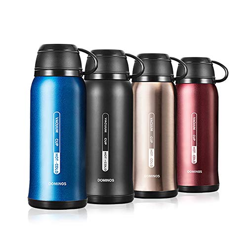 Y·J&H Vakuum Isolierte Edelstahl Trinkflasche, Wasserflasche Doppelwandig BPA Frei, Mit Tasse, Geeignet für heiße Kaffee und Tee, Ideale Thermosflasche für Outdoor, Camping - 650ml Blau