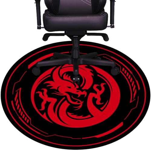 Raoot Bodenschutzmatte Gaming Bürostuhl Stuhlmatten für Teppiche mit niedrigem Flor und Hartholzböden, 120 x 120 cm runde Bodenmatten für Spielzimmer Schlafzimmer Wohnzimmer und Büro