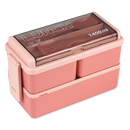 Kisstta Bento-Box für Erwachsene, Bento-Boxen für Erwachsene/Kinder, auslaufsichere Bento-Box für Erwachsene mit herausnehmbaren Fächern, Bento-Box-Lunchbox,