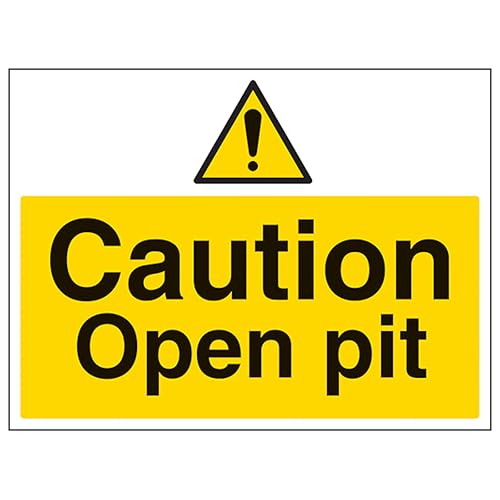 V Safety Caution Open Pit – großes Querformat 600 x 450 mm – Correx®-Sicherheitsschild