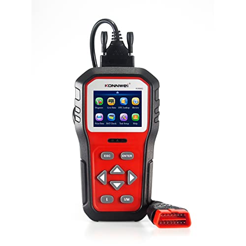 KONNWEI KW860 OBD2 Diagnosegerät für alle Fahrzeuge, Fehlercodeleser mit vollständigen OBD2-Funktionen, universelles KFZ Diagnose Tool zur Fehlerdiagnose, kompatibel mit den meisten Automodellen