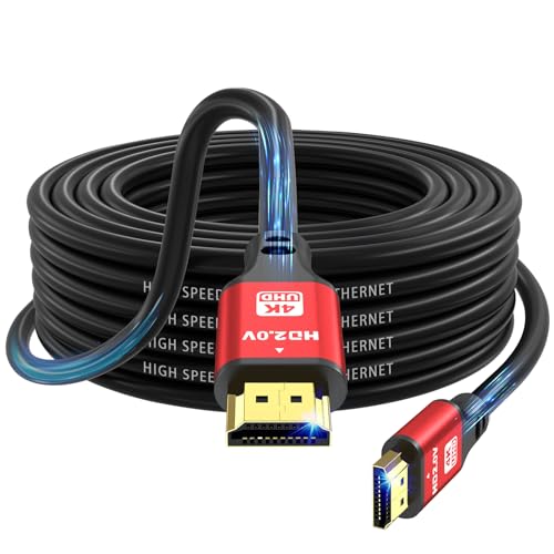 jojobnj 4K HDMI-Kabel, 10 m, High Speed HDMI 2.0 Kabel 4 K @ 60 Hz 18 Gbps, Ultra HD, Ethernet Audio Return, Video 4K, 1080p, 3D, Arc, HDR, kompatibel mit Xbox, PS5/PS4, HDTV, Laptop etc. (Rot)