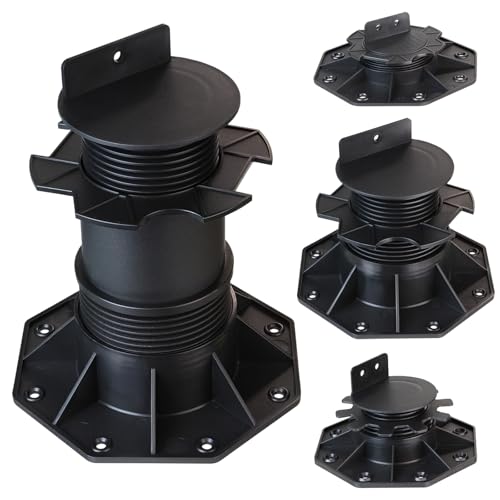 Montafox 10 x Stelzlager höhenverstellbar 18-220 mm hohe Traglast Stellfüße Terrassenlager Unterkonstruktion Terrassendielen Holz WPC 7 Jahre Garantie auf Material*, Größe:140-220 mm