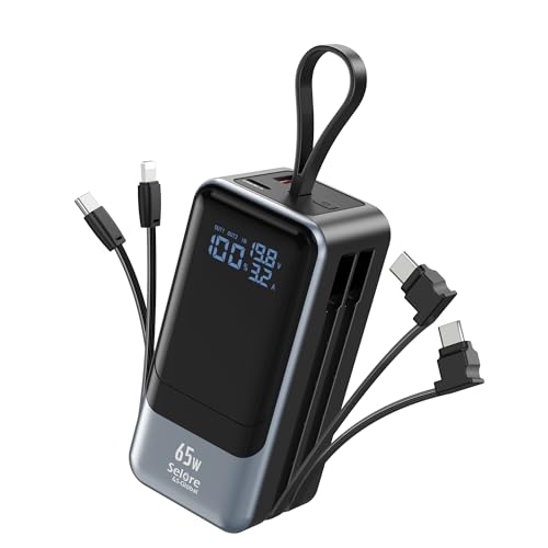 Power Bank 65w, Powerbank USB C Schnellladefunktion mit 4 Ports Tragbares Ladegerät, Handy Akkupack Portable Charger für Laptop, Kompatibel mit iPhone 16 15 14 13 12 11 XR Pro Max, MacBook, iPad