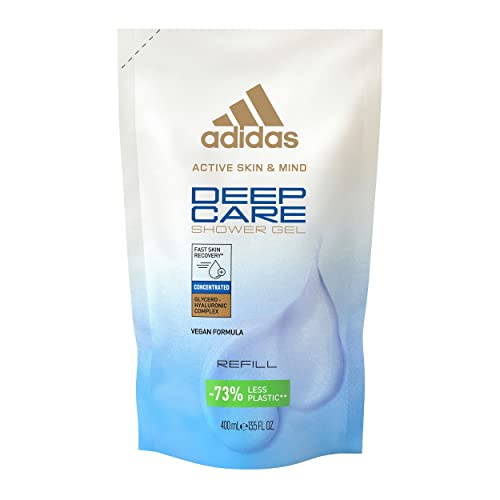 adidas Deep Care Duschgel zum Nachfüllen, pflegt mit nährendem Feuchtigkeitskomplex, 400 ml