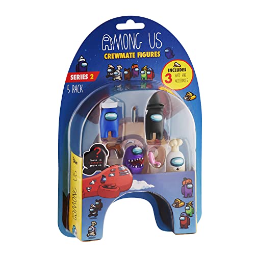 Among Us 5er-Pack Crewmate-Figuren mit Zubehör, Serie 2, Set 4