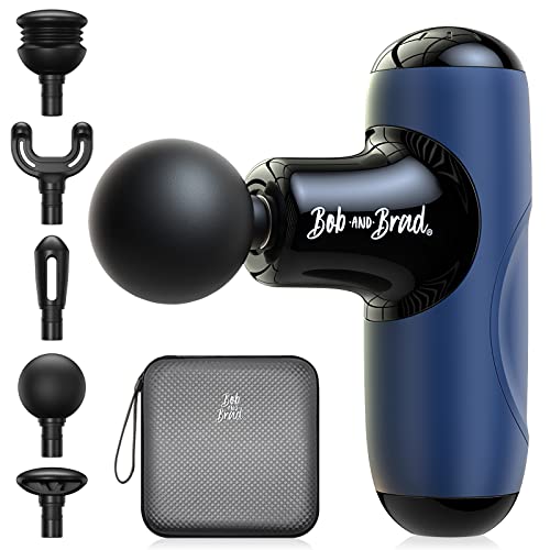 Bob and Brad Q2 Mini Massagepistole, Tiefengewebe Percussion Massage Pistole Massagegerät, Ultrakleine & Tragbare Leise Massage Gun zur Muskeltherapie und Myofasziale Entspannung, Blau