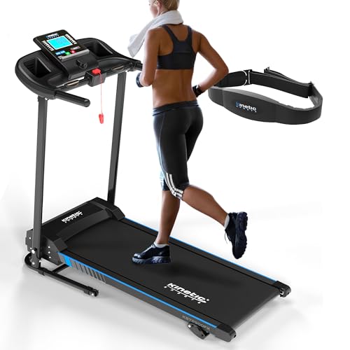 KINETIC SPORTS Laufband klappbar KST2900FX mit Pulsgurt - 750 Watt Motor, Extra breite 40 cm Lauffläche, 16+1 Programme, Manuelle Steigung, GEH- und Lauftraining, LCD Display, 10 km/h, bis 120 kg