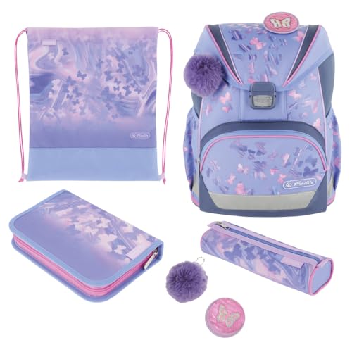 Herlitz Schulranzen Ultralight Plus, Butterfly Paradise, befüllt, 1 Stück