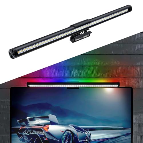 LEUTED LED Monitor Lampe USB Dual Light Bar mit Touchscreen, dimmbare Computer Monitor Beleuchtung, Büro Schreibtischlampe ohne Blendung Flimmern, Platzsparend Arbeitslampe Bildschirmlampe Leselicht