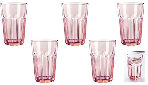 Unbekannt 6er Set Pokal IKEA Glas, rosa, 35cl Soft Trink Cocktail Gläser