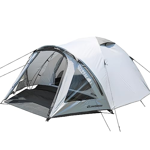 EchoSmile 4 Personen Camping Zelt,3-4 Saison Wasserdichtes 5000mm Zelt,Kuppelzelt mit Vorzelt,leichtes Wanderzelt Outdoor iglu Zelt Festivalzelt