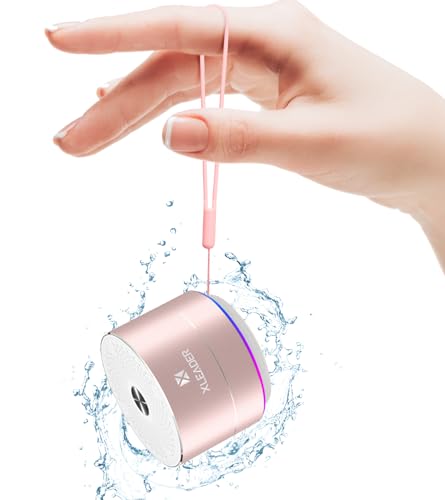 Xleader Dusche Bluetooth Lautsprecher Klein Musikbox mit Lichteffekten, IP67 Wasserdicht Dusche Lautsprecher, Tragbarer Bluetooth Lautsprecher mit Lanyard Geeignet Geschenke für Mädchen Jungen
