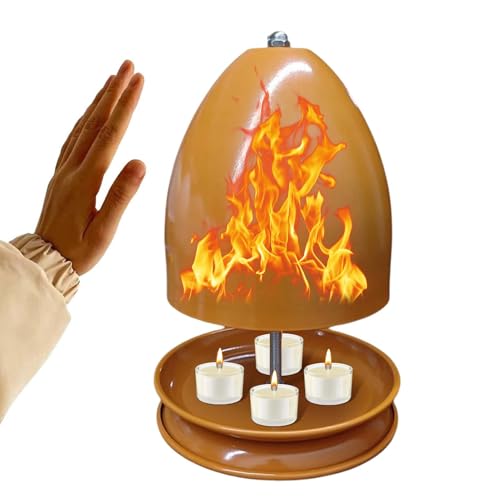 Teelichtofenheizung | Doppelwandiger Kerzenstrahler | Kompakter Teelichtkerzenheizer | Teelichtofen Metallheizkörper | Teelichtofen Kerzenhalter für Camping