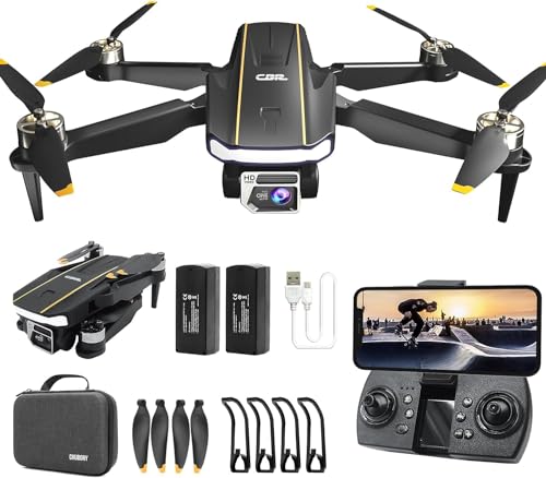 Robuster bürstenloser Motor-Drohne mit Kamera für Anfänger, CHUBORY A68 WiFi FPV Quadcopter mit 2K HD-Kamera, automatischer Schwebe, 3D-Flips, kopfloser Modus, Trajektorienflug, 2 Batterien