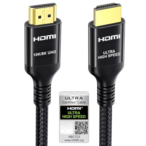 Etseinri HDMI 2.1 Kabel 2M Zertifiziertes 10K 8K 4K Ultra High Speed HDMI® Kabel 1440P@240/165/144/120Hz 48Gbps Geflochtenes Kabel HDCP 2.2 Dolby Atmos Vision eARC HDR für Gaming Monitore TV Soundbar
