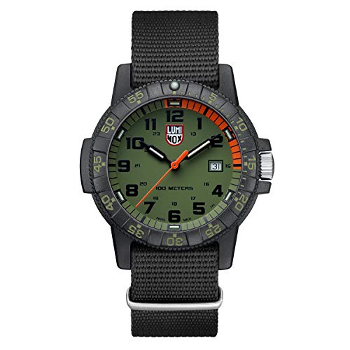 Luminox Leatherback SEA Turtle Giant XS.0337 Herrenuhr 44mm - Militäruhr in Schwarz/Grün mit Datumsanzeige 100m wasserdicht