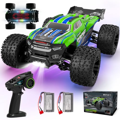 Ferngesteuertes Auto mit Farbiges Licht, 1/18 32+km/h RC Auto Offroad, 2,4 GHz All Terrain Car RC Buggy, Wasserdicht Monstertruck Ferngesteuert, 4WD RTR Ferngesteuerte Autos Erwachsene Kinder