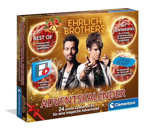 Ehrlich Brothers Adventskalender 2024 - Weihnachtskalender der Magie mit 24 Zaubertricks für Kinder ab 7 Jahren von Clementoni 59407