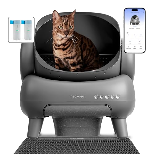 Neakasa M1 Oben offene Katzenklo selbstreinigend Katzentoilette XXL, Geruchsfreie, Hygienisch, App-Steuerung, Große Fassungsvermögen, mit Katzenstreu Matte, Cat Litter Box mit für mehrere Katzen