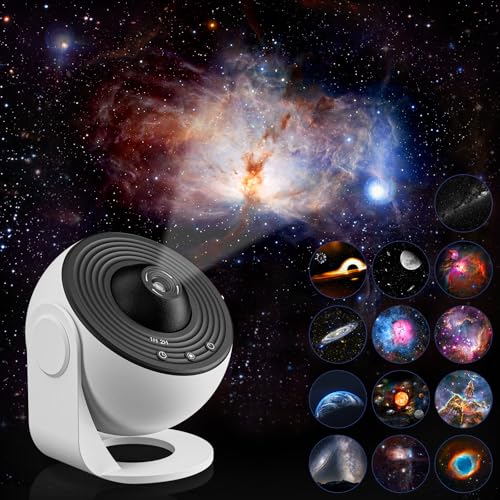 Upgrade Sternenhimmel Projektor， Planetarium Projektor Lampe Sternenhimmel für Schlafzimmer Kinder Erwachsene mit 13 Planeten Discs, Nebel/Mond/Himmels Galaxie Projektor, Starry Nachtlicht Projektor