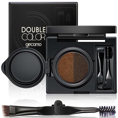 EONFAVE Wasserfestes Augenbrauen gel, 2 Färbe Braun Augenbrauen Färben, Liquid Eyebrow Tint Luftkissen mit Bürste, Langanhaltend, Natürlich, Leicht Nicht Fettend, Hochpigmentiert Augenbrauenfarbe