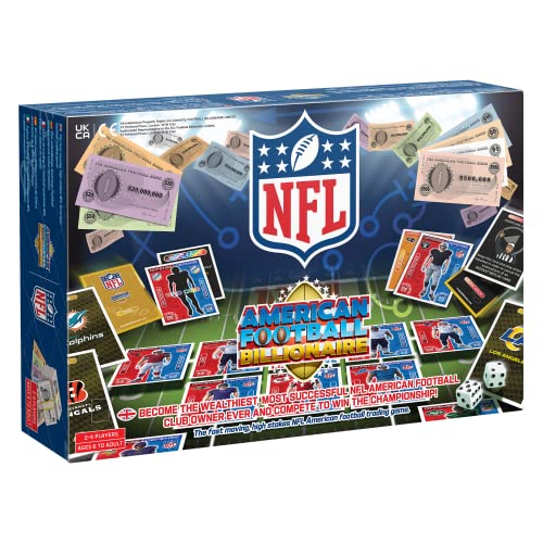 NFL-Brettspiel von Football Billionaire Brettspiele | Familien-Brettspiele für Kinder und Erwachsene | Alter 6+ | EIN Handels- und Familienstrategie-Brettspiel für 2-6 Spieler